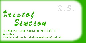 kristof simtion business card